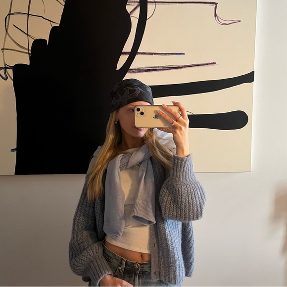 Sezane Blue Knit Cardigan - Picture 5 of 5